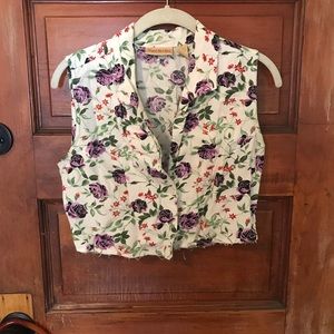 Vintage Button Down Crop Top